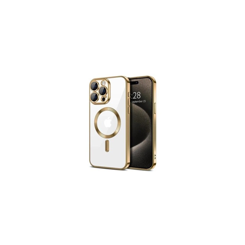 Capa Iphone 15 Plus MAGSHINE MAGSAFE GOLD