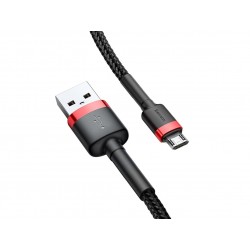 Baseus Cafule Micro‑USB 2.4A - Preto e vermelho