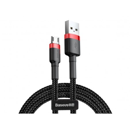 Baseus Cafule Micro‑USB 2.4A - Preto e vermelho