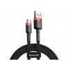 Baseus Cafule Micro‑USB 2.4A - Preto e vermelho