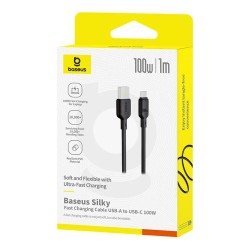 Baseus Silky Fast Charging Cable USB-A to USB-C 100W - Preto