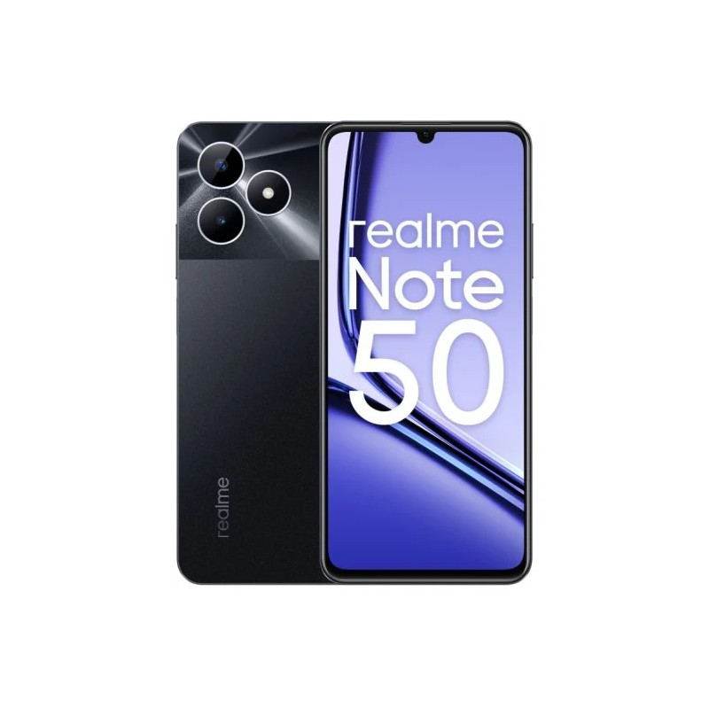 Realme Note 50 - Midnight Black - Frente e traseira